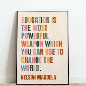 Nelson Mandela Inspirational Education Quote Digital Download ...