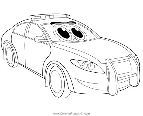 Police Cartoon Car Coloring Page for Kids - Free Cars Printable ...