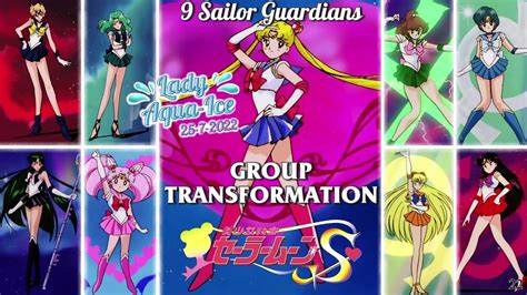 Sailor Moon S (Group Transformation) ~ 9 Sailor Guardians - YouTube