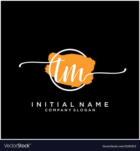 Tmt initial handwriting logo design with brush Vector Image