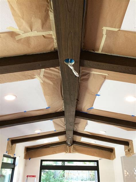 DIY Faux Wood Beams (withHEART) | Wood beam ceiling, Faux wood beams, Wood beams