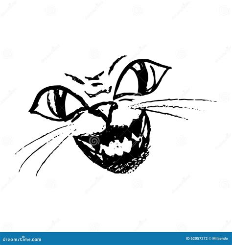 Smile Scary Cat, Angry Face Stock Vector - Image: 62057272