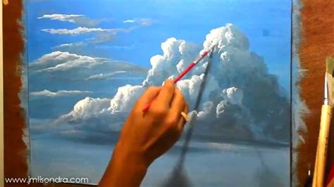 How to Paint Clouds in Acrylic - Instructional Painting Lesson by JM Lisondra - YouTube