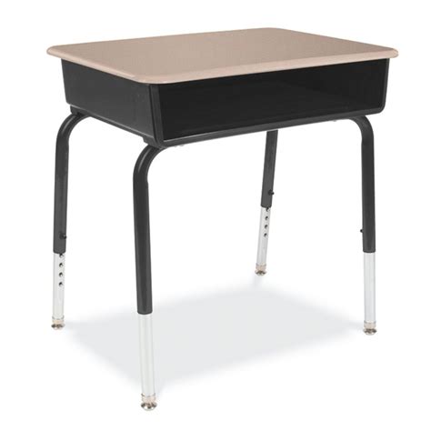 Virco Open Front Classroom Desk With Solid Plastic Top - Metal Bookbox ...