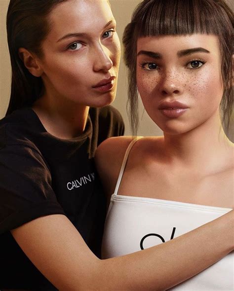 Bella Hadid Makes Out With Lil Miquela for Calvin Klein