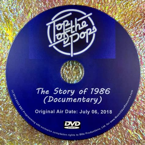 Top of The Pops The Story of 1986 DVD (Documentary) Air Date 07/06/18: Features exclusive ...