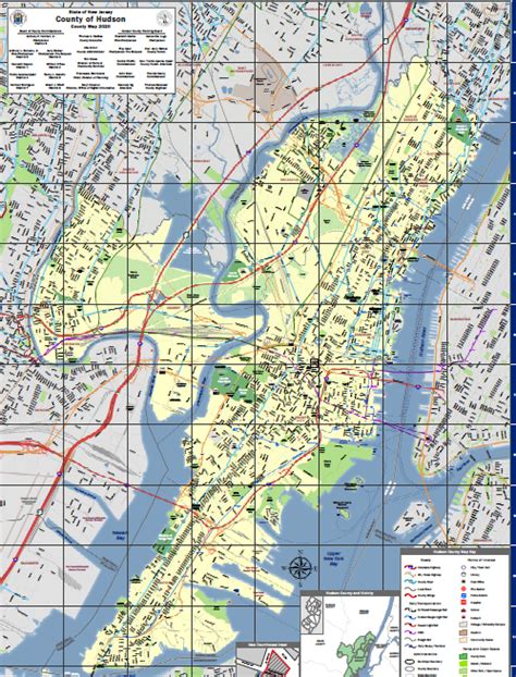 County Road Map - Hudson County