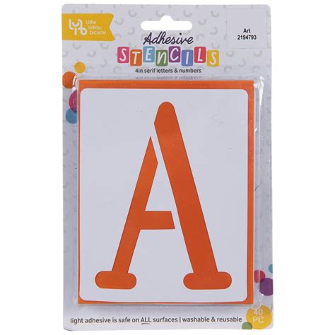 Serif Uppercase Alphabet & Number Adhesive Stencils | Hobby Lobby | 2194793