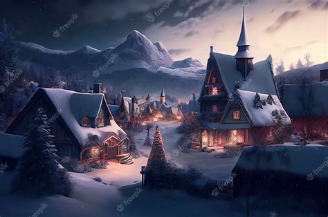 Premium Photo | A beautiful christmas village in the mountains winter ...