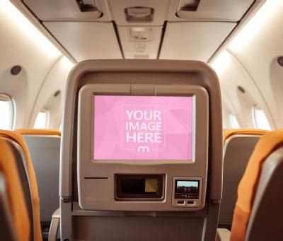 Airplane Headrest TV Mockup Generator - Mediamodifier