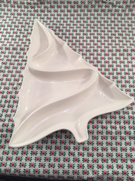 Vintage White Ceramic Christmas Tree Serving Tray – Haute Juice