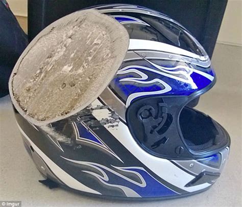 Scary photos show helmets after serious accidents | Daily Mail Online