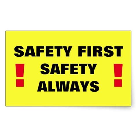 Safety First Safety Always! Rectangular Sticker | Zazzle | Custom stickers, Print stickers ...