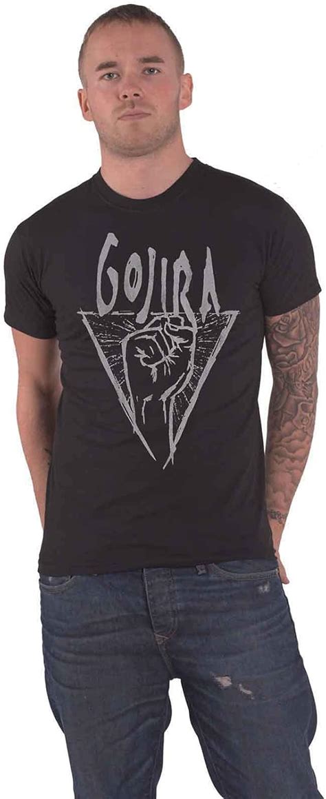 Gojira T Shirt Power Glove Band Logo Official Mens Black: Amazon.co.uk ...