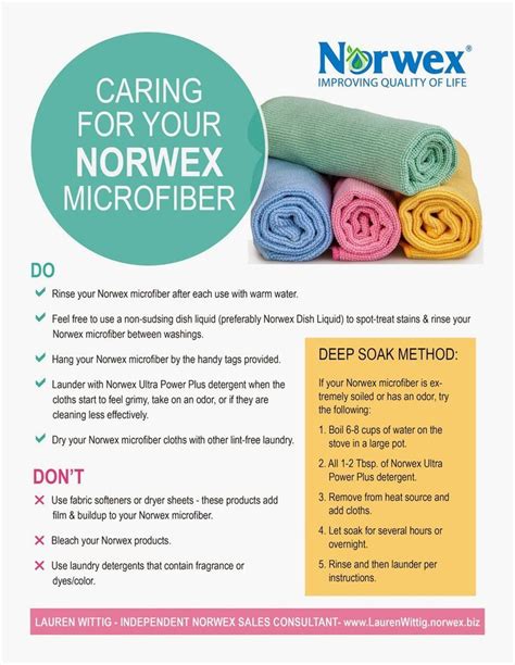 Caring for your Norwex Microfiber Cloths | Norwex microfiber, Norwex ...