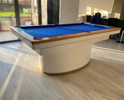Modern 7ft Pool Dining Table with central pedestal leg