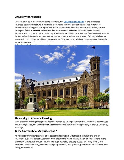 Adelaide University by timescoursefinder - Issuu