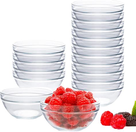 15 Pack 4 Inch Glass Ramekins Bowls, Farielyn-X Mini Glass Prep Dessert Bowls Small for Kitchen ...