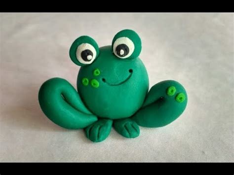 CLAY ART FOR KIDS.HOW TO MAKE ROUND FROG WITH CLAY