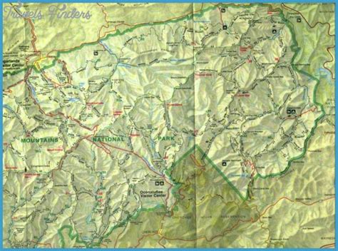 Smoky Mountains Hiking Map - TravelsFinders.Com