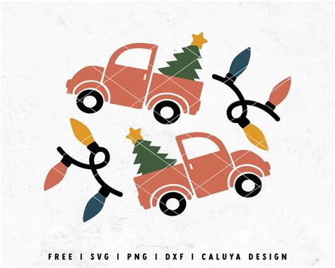 FREE Christmas Vintage Truck SVG | Christmas Lights SVG | Christmas truck, Free christmas ...