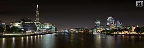 Panoramic View of London and Thames River at Night - Photo by Andrew Prokos