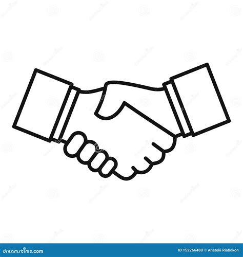 Business Handshake Icon, Outline Style Stock Vector - Illustration of ...