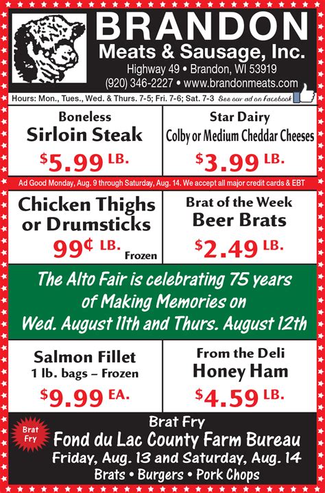 Meat Sales near me Waupun, Steaks on Sale Ripon, Deals, Brandon Meats