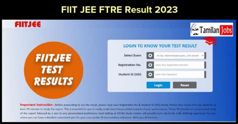 FIITJEE FTRE Result 2022-23 (Released) Direct link to download here - Tamilan Jobs