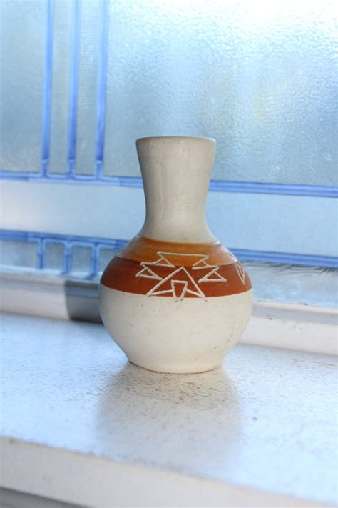 Vintage Sioux Pottery Vase Artist Signed SP RC SD