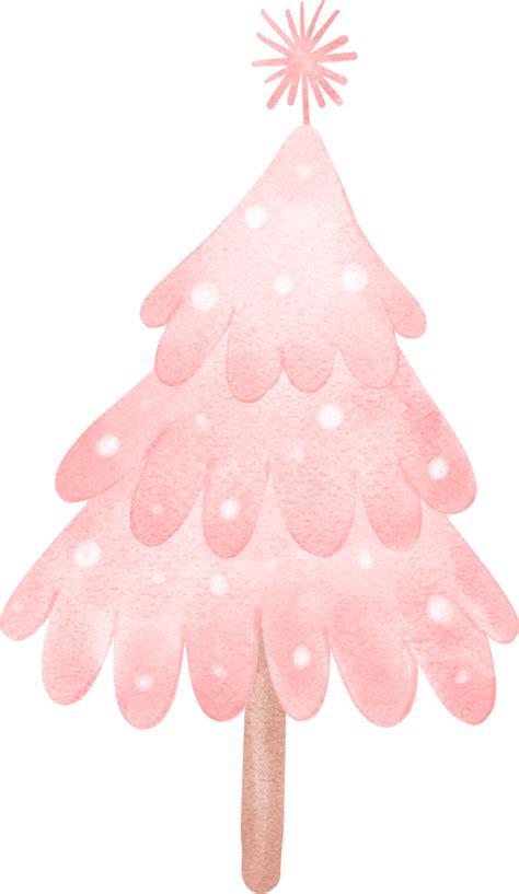 Pink Christmas Tree Watercolor Cartoon Illustration 29604497 PNG