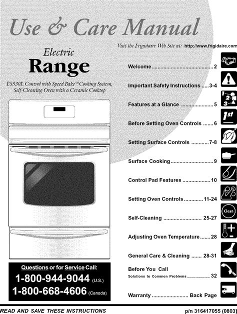 Frigidaire Gallery Self Cleaning Oven Manual