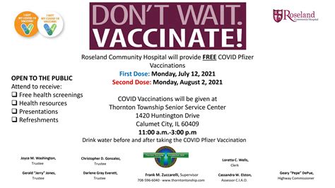 Roseland Community Hospital Free Covid Vaccine