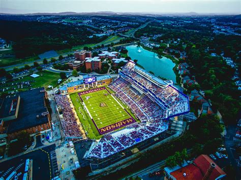 Beautiful shot of Bridgeforth Stadium with Newman Lake behind it ...