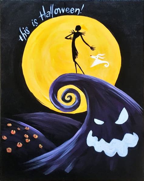 Paint and Sip Ideas | Halloween painting, Halloween canvas paintings ...