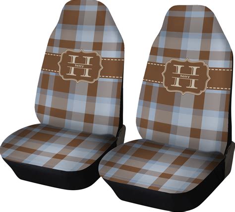 Two Color Plaid Car Seat Covers (Set of Two) (Personalized ...