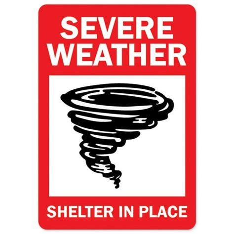 Public Safety Sign - Severe Weather Shelter In Place | Vinyl Decal | Protect Your Business ...