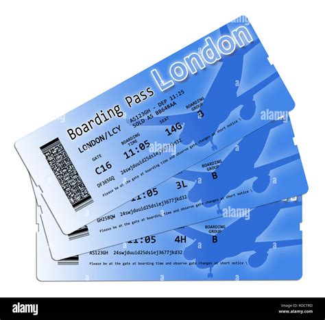 Airline boarding pass tickets to London - The contents of the image are ...