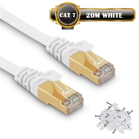 20m Cat 7 Ethernet Cable - Fastest Cat7 Flat Ethernet Patch Cables 750Mhz 10GB - | Ethernet ...