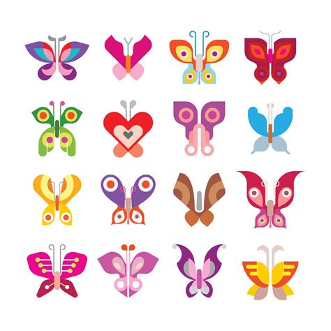 Butterfly icon set 11071290 Vector Art at Vecteezy