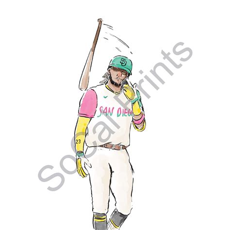 Fernando Tatis Jr. Bat Flip City Connect in Watercolor - Etsy