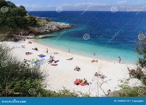 Kassiopi Beach, Corfu stock photo. Image of landscape - 143054118