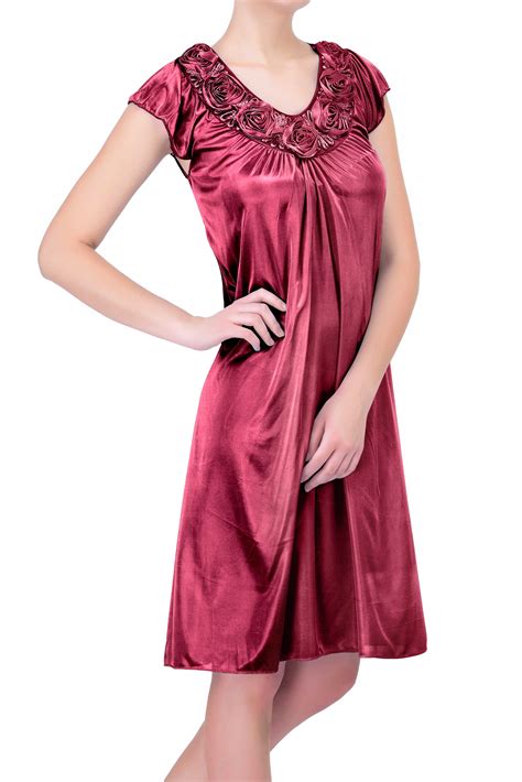 EZI - Women's Satin Silk Roses Nightgown By EZI - Walmart.com - Walmart.com