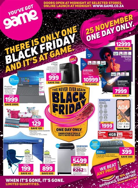 Game : There Is Only One Black Friday And It's At Game (25 November 2022 Only) — www.guzzle.co.za