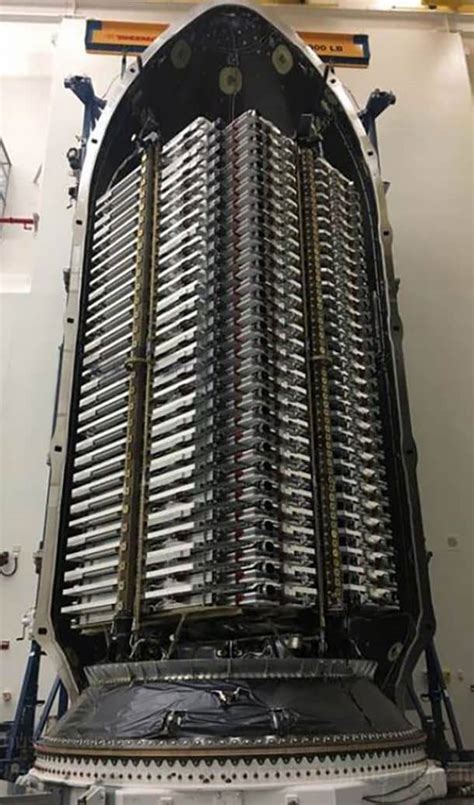 Elon Musk Shows Off 60 Starlink Satellites Stacked Inside A