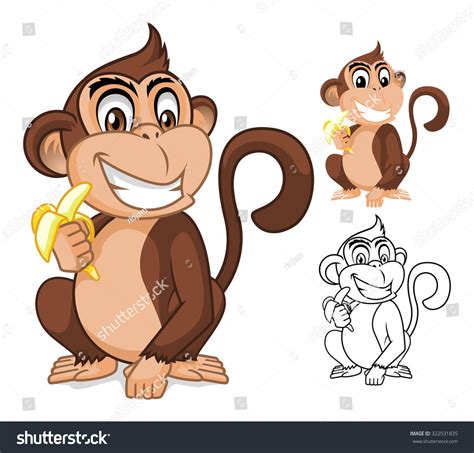 High Quality Monkey Holding Banana Cartoon Stock Vector (Royalty Free ...