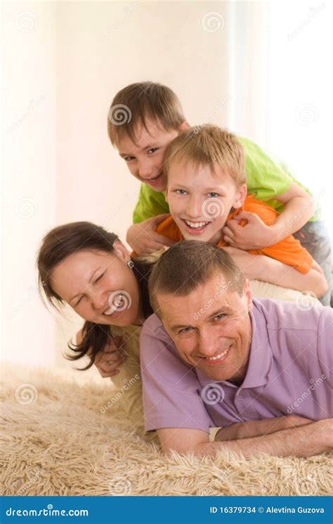 Happy Parents with Their Children Stock Photo - Image of mother ...