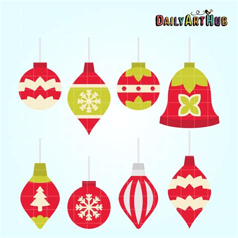 Simple Christmas Ornaments Clip Art Set – Daily Art Hub // Graphics ...