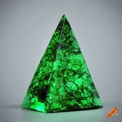 Green glass pyramid on Craiyon