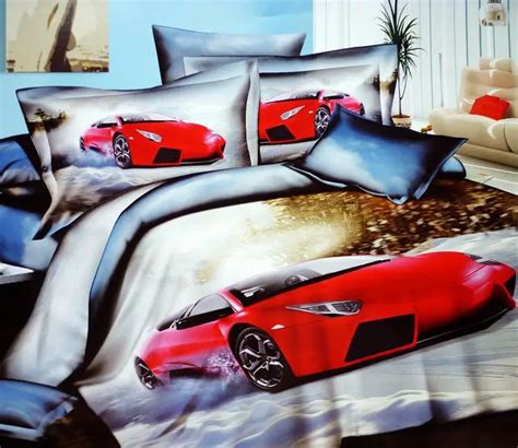 3D Race Cars cotton bedding comforter set queen size bedspread duvet ...